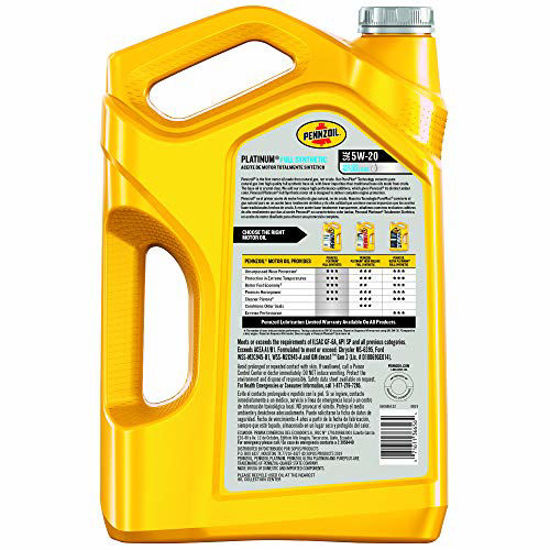 Picture of Pennzoil Platinum Full Synthetic 5W-20 Motor Oil (5-Quart, Case of 3)