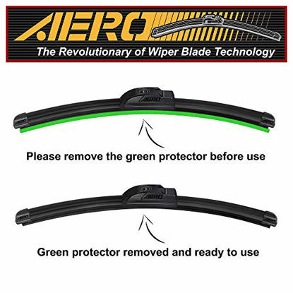 Picture of AERO Voyager 24" + 14" OEM Quality Premium All-Season Windshield Wiper Blades with Extra Rubber Refill + 1 Year Warranty (Set of 2)
