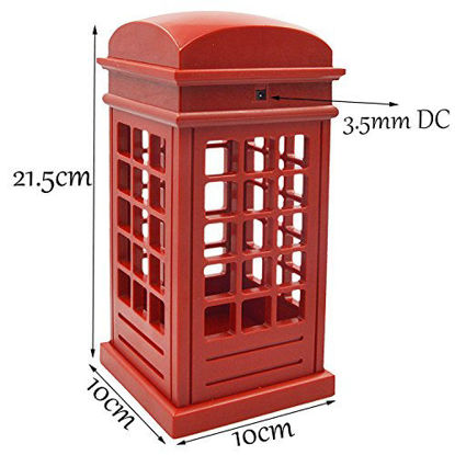 Picture of Vintage London Telephone Booth Designed USB Charging LED Night Lamp Touch Sensor Table Desk Light Touch Panel Power-Saving Light