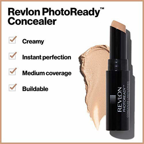 Picture of Revlon PhotoReady Concealer Stick, Creamy Medium Coverage Color Correcting Face Makeup, Medium (004), 0.16 oz