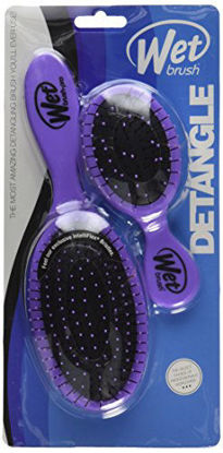 Picture of Wet Brush Detangler and Squirt Hair Brush Combo, Exclusive Ultrasoft IntelliFlex Bristles, Glide Through Tangles With Ease For All Hair Types, For Women, Men, Wet And Dry Hair, Purple, 1 Count