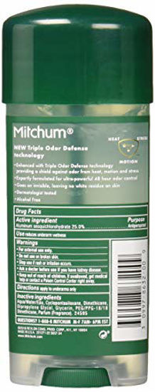 Picture of Mitchum Antiperspirant Deodorant Stick for Men, Triple Odor Defense Gel, 48 Hr Protection, Dermatologist Tested, Alcohol Free, Unscented, 3.4 oz