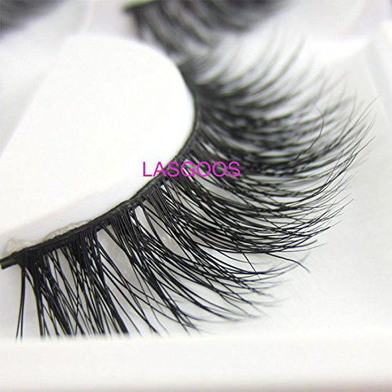 Picture of Luxurious 100% Siberian Mink Fur 3D False Eyelash LASGOOS Degisn Natural Messy Volume Cross Fake Eyelashes 5 Pairs/Box (A07)