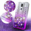 Picture of Compatible for LG Aristo 4+ Plus Case, Escape Plus/Prime 2/Arena 2/Tribute Royal/Journey LTE/K30 2019 Case, with [Tempered Glass Screen Protector] Diamond Quicksand Cute PhoneCover - Clear and Purple