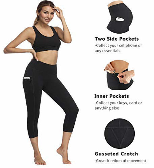Inner Pocket Yoga Pants 4 Way Stretch Tummy Control Workout