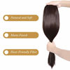 Picture of REECHO 24" 1-pack 3/4 Full Head Straight Clips in on Synthetic Hair Extensions Hair pieces for Women 5 Clips 5.0 Oz Per Piece - Dark Brown