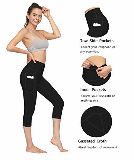 GetUSCart- Fengbay High Waist Yoga Pants with Pockets,Yoga Capris Tummy  Control Workout Running 4 Way Stretch Capris Leggings