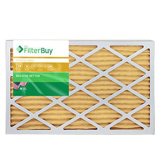 Picture of FilterBuy 12.5x21x1 MERV 11 Pleated AC Furnace Air Filter, (Pack of 4 Filters), 12.5x21x1 - Gold