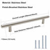 Picture of 50 Pack homdiy Brushed Nickel Cabinet Hardware Cabinet Pulls - HD201SN Cupboard Handles Modern Cabinet Door Handles 7-1/2inch Hole Center Modern T-Bar Pulls