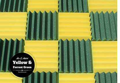 Picture of Soundproofing Acoustic Studio Foam - Forest Green Color - Wedge Style Panels 12x12x2 Tiles - 4 Pack