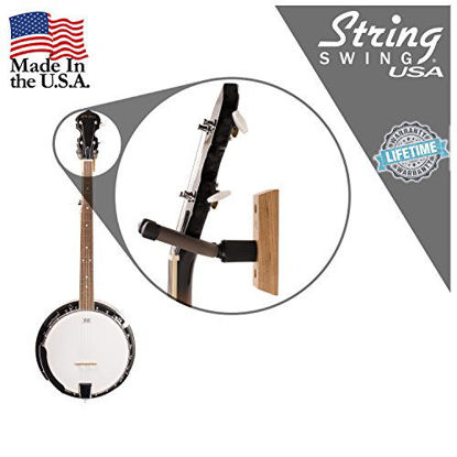 Picture of Banjo Hanger Wooden Wall Holder Cherry Hardwood String Swing CC01B-C