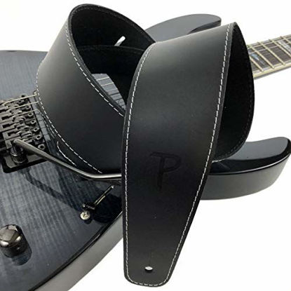 2.5” Reversible Black Leather / Natural Suede Guitar Strap - Perris Leathers