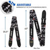 Picture of Dulphee Guitar Strap Skull Design Cool Polyester Shoulder Strap for Bass, Electric & Acoustic Guitar (Black Skull)