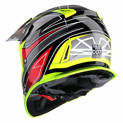 Picture of GLX Unisex-Adult GX23 Dirt Bike Off-Road Motocross ATV Motorcycle Helmet for Men Women, DOT Approved (Sear Yellow, Medium)