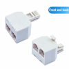 Picture of Phone Splitter 1 to 2, 2-Pack RJ11 6P4C Wall Jack Plug RFAdapter 1 to 2 Modular Adapter Converter