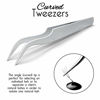 Picture of Sivote Eyelash Tweezers, 3-Pack, Hand Calibrated Straight, Curved Tips and Volume Tweezer, Stainless Steel Lash Tweezers for Eyelash Extensions, Matte Silver