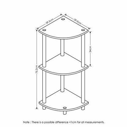 Picture of Furinno Turn-N-Tube 3-Tier Reversible Corner Display Rack Multipurpose Shelving Unit, Pink/White