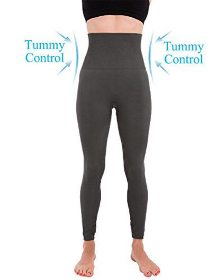 GetUSCart- Homma Activewear Thick High Waist Tummy Compression Slimming  Body Leggings Pant (X-Large, Charcoal)