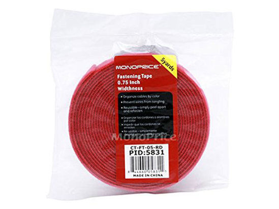 Picture of Monoprice Hook & Loop Fastening Tape 5 Yard/roll, 0.75-inch - Red (105831)