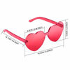 Picture of 2 Pieces Heart Shape Rimless Sunglasses Transparent Candy Color Frameless Glasses Love Eyewear (Rose Red)