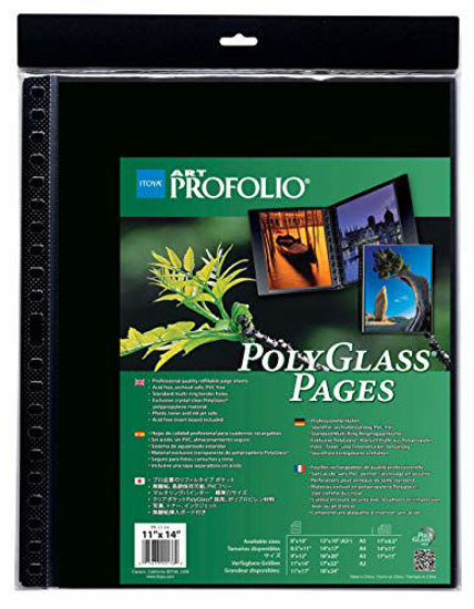 Picture of ProFolio by Itoya, Art ProFolio PolyGlass, 10-Pack Multi-Ring Binder Refill Pages - Portrait, 14 x 17 Inches