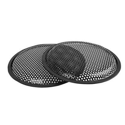 Picture of X AUTOHAUX 2pcs Grill Cover 8" Mesh Protector Car Speaker Cover Woofer Subwoofer Grill