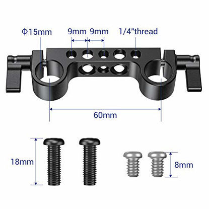 Picture of SMALLRIG 15mm Railblock Rod Clamp with 1/4"-20 Thread for 15mm DSLR Camera Cage Shoulder Rig - 2061
