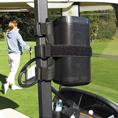 Picture of HomeMount Golf Cart Speaker Mount, Adjustable Strap Holder Fits Most Portable Sound Bar, Golf Cart Accessories Applicable to Railing/Frame/Bike Handlebar