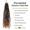 Picture of 8 Packs Pre-twisted Passion Twist Hair for Crochet 18 Inch Pre-looped Passion Twists Crochet Hair Extension Pretwisted Synthetic Crochet Braids (12Strands/Pack, T30#)