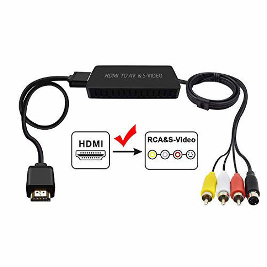 Picture of HDMI to SVideo Converter HDMI to Audio Video Converter HDMI to RCA Adapter with Svideo Cable Support 720P/1080p for PC Laptop Xbox PS3 TV STB VHS VCR Blue-Ray DVD