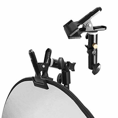Picture of LimoStudio 32" 5-in-1 Disc Reflector, 5 Colors White, Black, Silver, Gold, Translucent, Photo Studio Light Stand, Clamp Clip Holder Light Stand Mount Bracket with Umbrella Reflector Holder, AGG2914