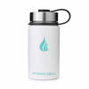 Picture of HYDRO CELL Stainless Steel Water Bottle w/ Straw & Wide Mouth Lids (40oz 32oz 24oz 18oz) - Keeps Liquids Hot or Cold with Double Wall Vacuum Insulated Sweat Proof Sport Design (White 14oz)