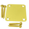 Picture of Greenten Gold 4 Bolt Neck Plate Plain with Screws for FD Strat Tele Basses Replacement