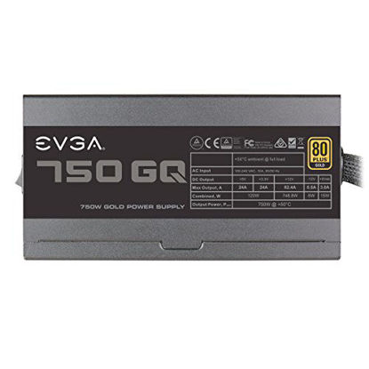 Picture of EVGA 210-GQ-0750-V1 750 GQ, 80+ GOLD 750W, Semi Modular, EVGA ECO Mode, 5 Year Warranty, Power Supply, Black