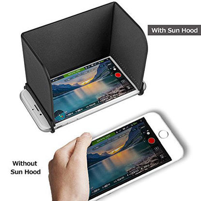 Picture of Monitor Sun Hood Sunshade Compatible for Phones iPads Tablets on Remote Controller for DJI Spark/Mavic/Phantom/Inspire/OSMO (N.ORANIE, Upgraded Version) (111mm)