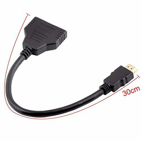 Picture of HDMI Male 1080P to Dual HDMI Female 1 to 2 Way HDMI Splitter Adapter Cable for HDTV HD, LED, LCD, TV, Support Two TVs at The Same Time