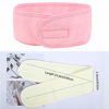 Picture of Facial Spa Headband - 2 Pcs Makeup Shower Bath Wrap Sport Headband Terry Cloth Adjustable Stretch Towel with Magic Tape (Cream White+Pink)