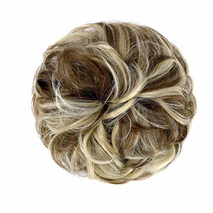 Picture of Messy Bun Hair Piece Thick Updo Scrunchies Hair Extensions Ponytail Hair Accessories Brown Mix Bleach Blonde