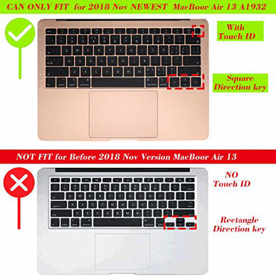 Picture of FORITO Premium Ultra Thin Keyboard Cover Compatible with 2020 2019 2018 MacBook Air 13 with Retina Display and Touch ID Model A1932 Keyboard Protector Skin -Black