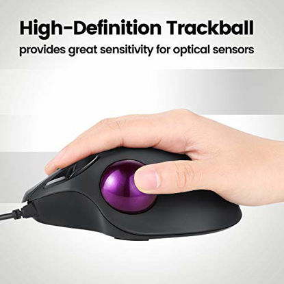 Picture of Perixx PERIPRO-303GP Small Trackball, 1.34 Inches Replacement Ball for Perimice and M570, Glossy Purple