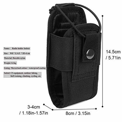 Picture of abcGoodefg Molle Radio Holder Walkie Talkie Pouch Case for Duty Belt Radio Holster Tactical Hunting Intercom Bag (1 Pack, Black)