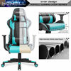 Picture of Homall Gaming Chair Office Chair High Back Computer Chair Leather Desk Chair Racing Executive Ergonomic Adjustable Swivel Task Chair with Headrest and Lumbar Support (Cyan)