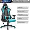 Picture of Homall Gaming Chair Office Chair High Back Computer Chair Leather Desk Chair Racing Executive Ergonomic Adjustable Swivel Task Chair with Headrest and Lumbar Support (Cyan)