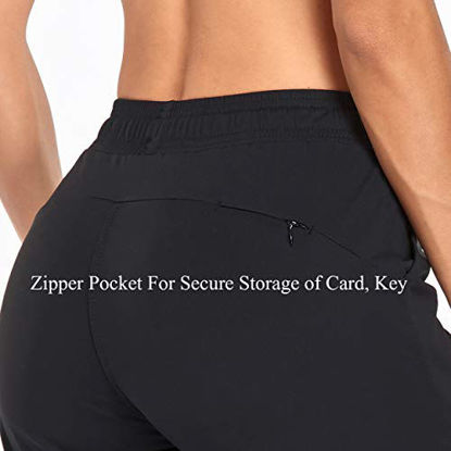 0585453 oalka womens joggers high waist yoga pockets sweatpants sport workout pants drawstring black l 415