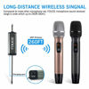 Picture of Wireless Microphone, Karaoke Mic, FDUCE UHF Dual Handheld Dynamic System with Rechargeable Receiver for Party, Church, Meeting, Wedding, 260ft (Grey and Gold)