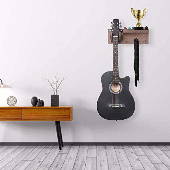Bikoney Guitar Wall Mount Guitar Hanger Shelf Wood Guitar Hook