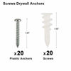 Picture of RIFAA Self Drilling Drywall Anchors and Screws Kit of 40 Pieces - Wall Anchor Holds 50 Lbs - Install Hardware - Mount and Hang from Drywall and Doors