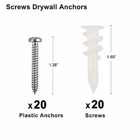 GetUSCart- RIFAA Self Drilling Drywall Anchors and Screws Kit of 40 ...