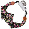 Picture of Wolven Soft Scarf Camera Neck Shoulder Strap Belt Compatible with All DSLR/SLR/Digital Camera (DC) / Instant Camera Etc, Black Flower