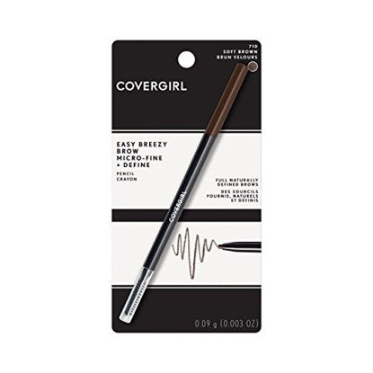 Picture of COVERGIRL Easy Breezy Brow Micro-Fine + Define Pencil, Soft Brown, 0.03 Pound (packaging may vary)